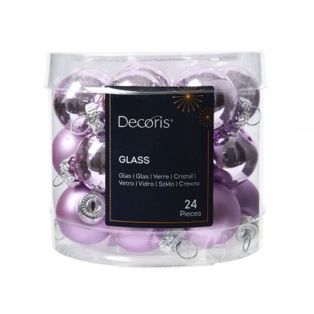 Kerstbal glas mix fris lila dia2.5cm