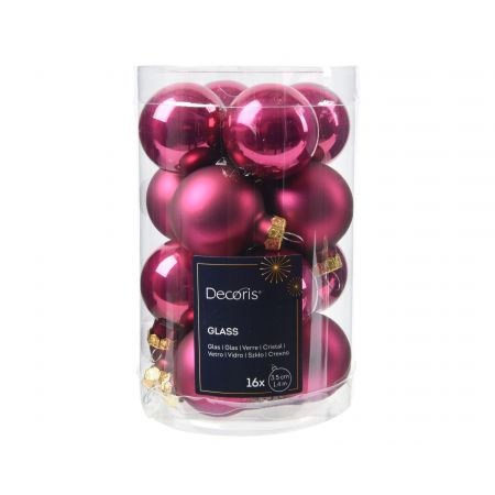 Kerstballen glas mix granaatappel dia3.5cm