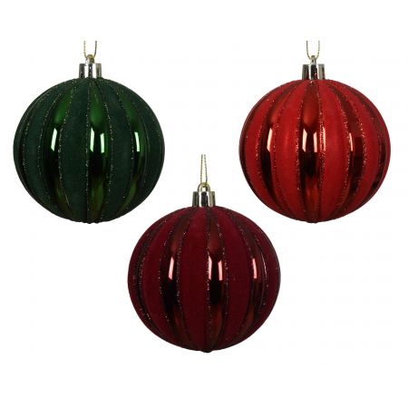 Kerstballen kunststof 3col ass assortie dia8cm