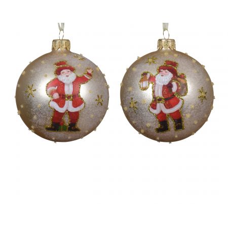 Kerstbal glas 2ass parel dia8cm