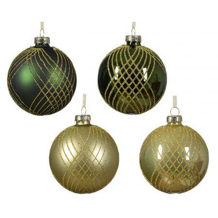 Kerstbal glas 4ass assortie D.8cm