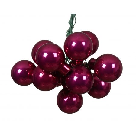 Kerstballen op draad glas granaatappel dia2.5cm